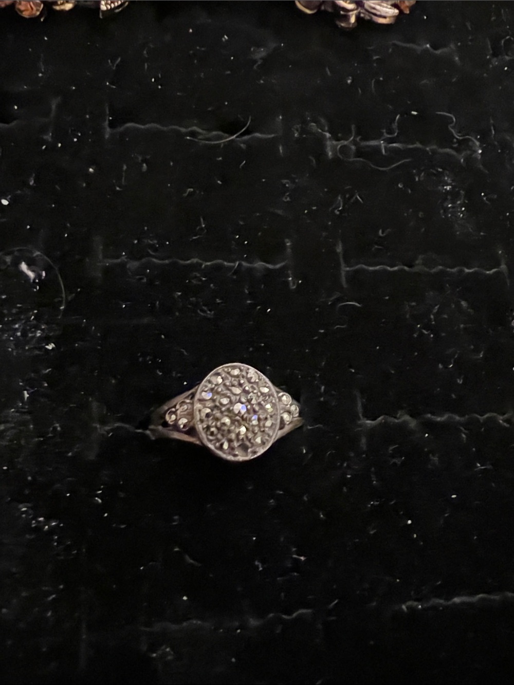 estate piece but super on trend sterling and diamond ring